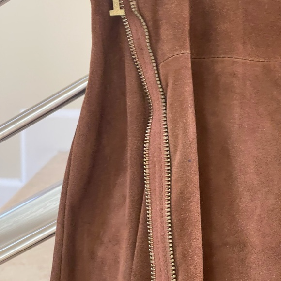 VINTAGE ICEBERG elegant BROWN Swede zippers SKIRT - Picture 10 of 16